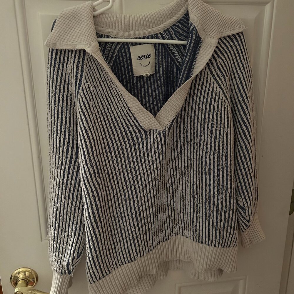 Aerie Beyond Chenille V-Neck Sweater